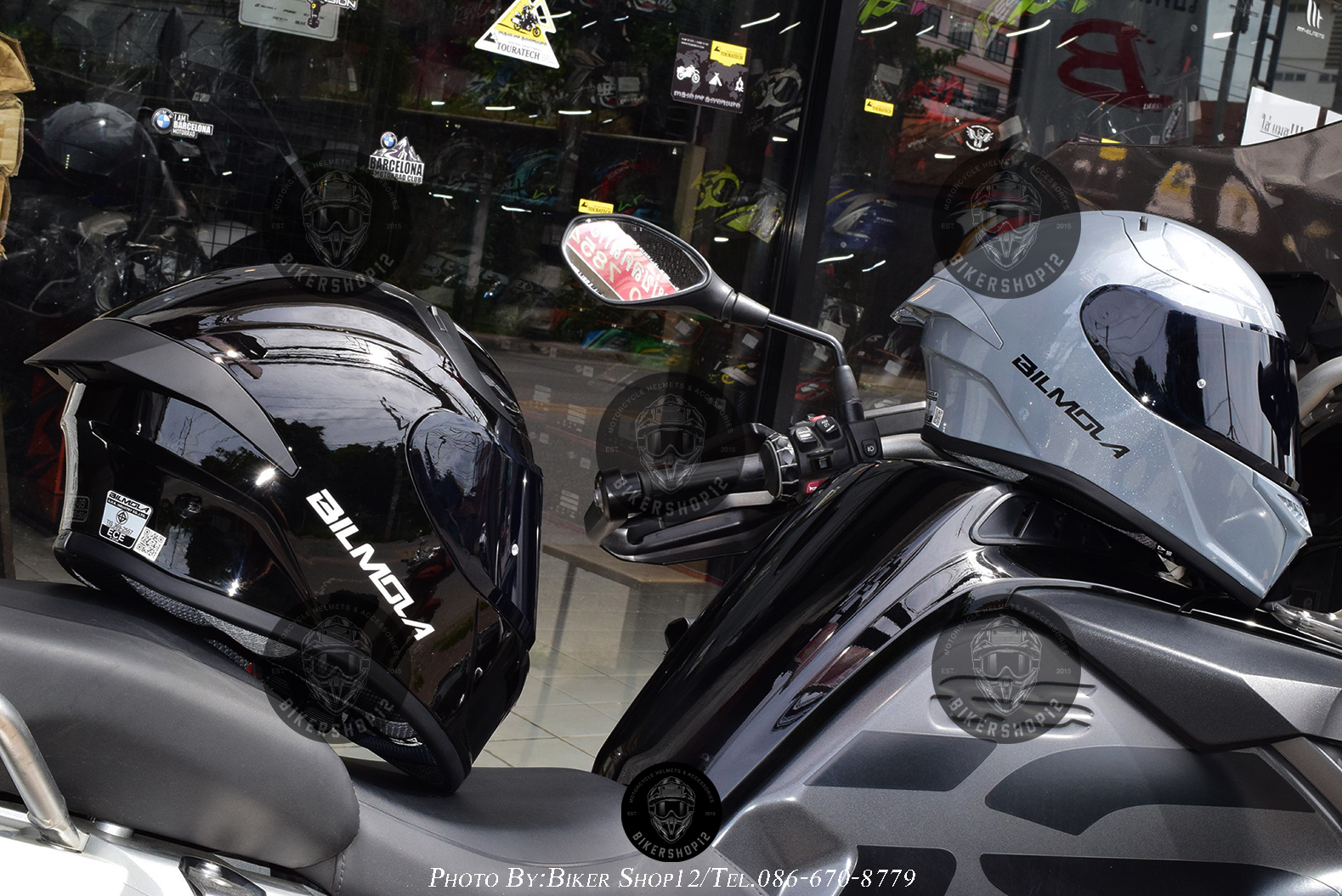 หมวกกันน็อค BILMOLA สีดำเงา-ดำด้าน-เทาเงา