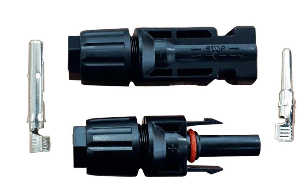 Connecter MC4 หัวต่อเข้าสายไฟ ( 1 คู่ ) สำหรับงานโซล่าเซลล์ หัวต่อเข้ากับสายแผงโซลาร์เซลล์
