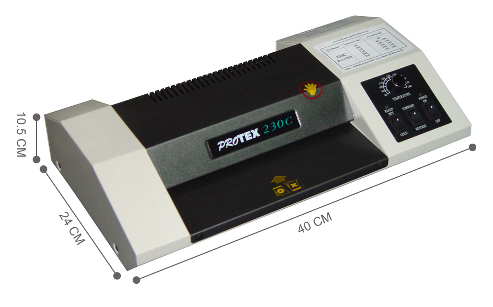 ขนาด เครื่องเคลือบบัตร A4 PROTEX รุ่น 230C