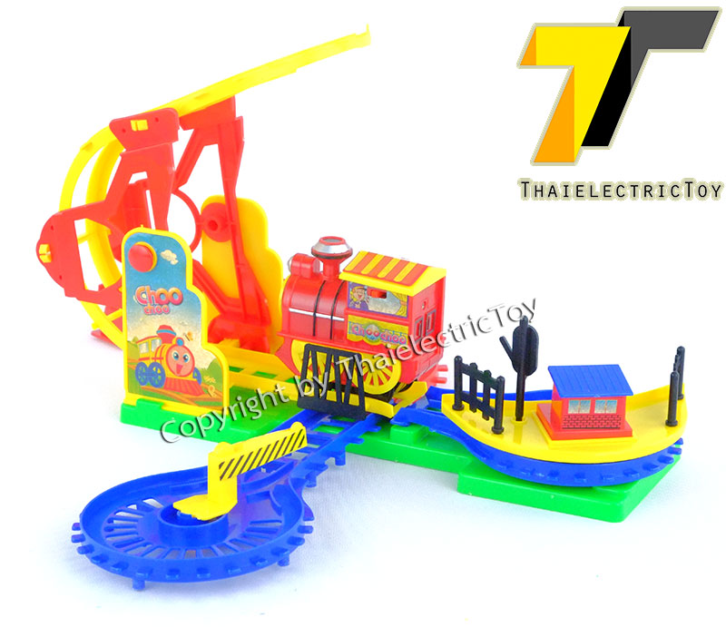 ของเล่นรถไฟหรรษา รางหมุนได้ มีเสียง มีไฟ