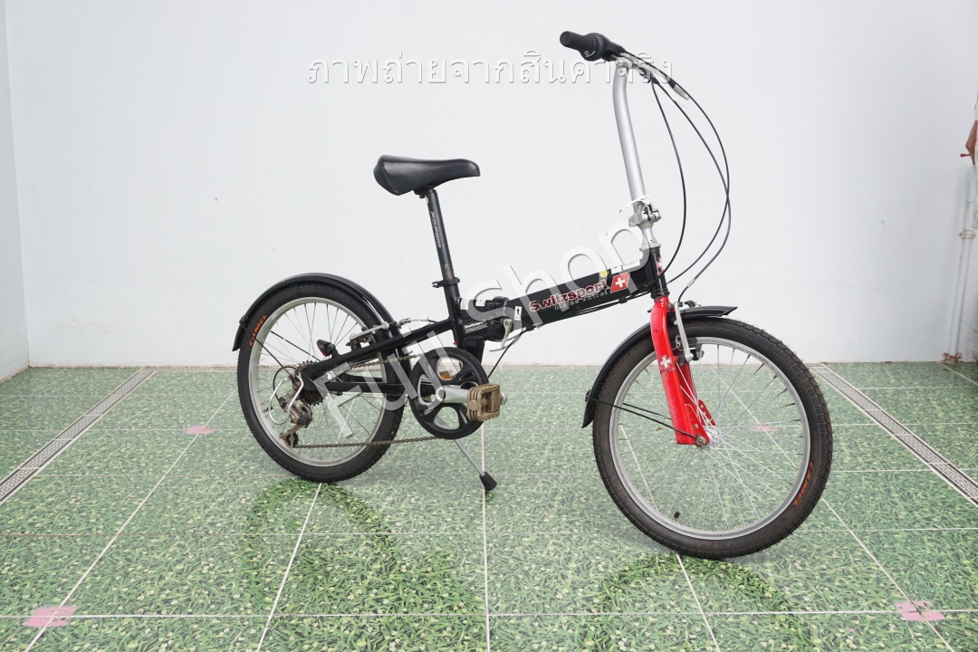 จักรยานพับได้ญี่ปุ่น - ล้อ 20 นิ้ว - มีเกียร์ - อลูมิเนียม - Switzsport - สีดำ [จักรยานมือสอง]