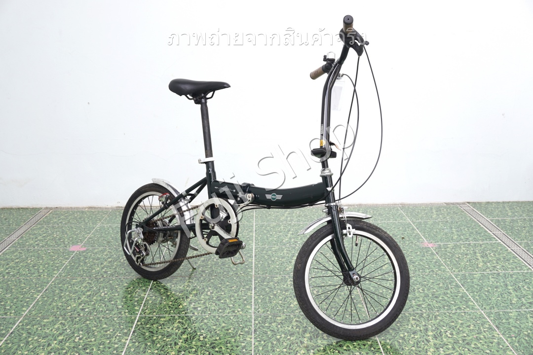 จักรยานพับได้ญี่ปุ่น - ล้อ 16 นิ้ว - มีเกียร์ - Mini Cooper - สีเขียว [จักรยานมือสอง]