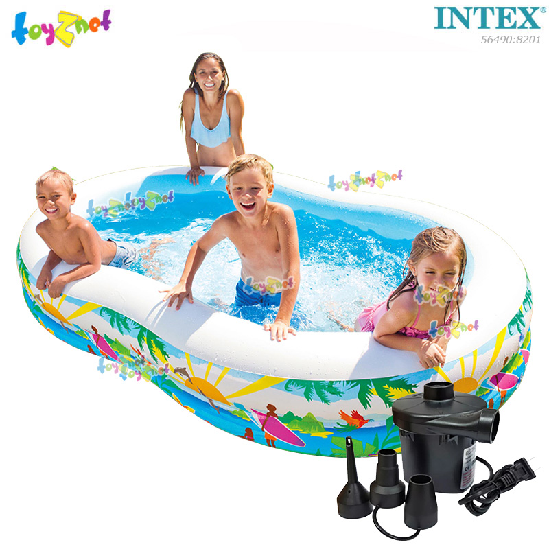 Intex Paradise Pool 2.62x1.60x0.46 M. No.56490 + Elec. Air Pump.