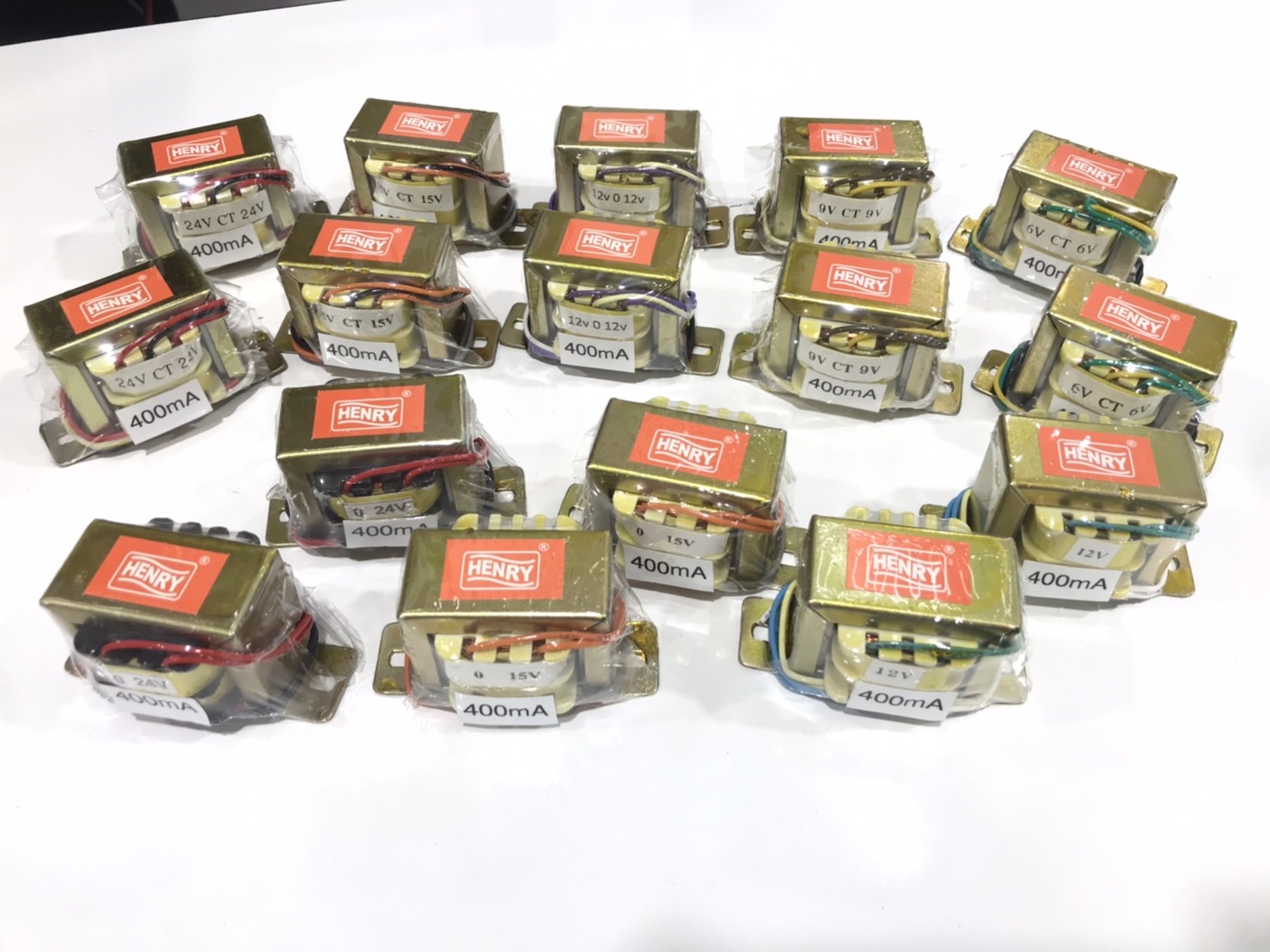 Henry หม้อแปลง AC เปลือย 400mA | แปลงไฟจาก 220V to 6v 9v 12v 15v 18v 24v 110v, input 220V output 110V และ 100v ออก 2 สาย , 3 สาย