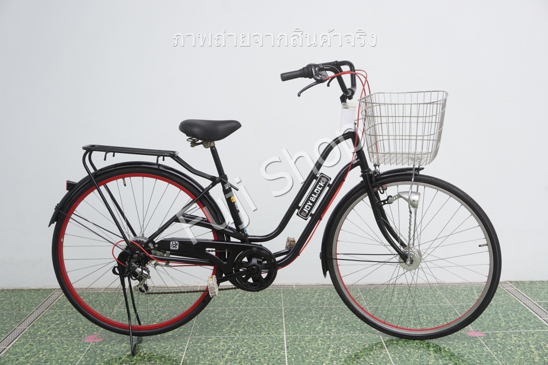 จักรยานแม่บ้านญี่ปุ่น - ล้อ 27 นิ้ว - เกียร์ 6 สปีด - ไฟหน้าอัตโนมัติ - สีดำ [จักรยานมือสอง]