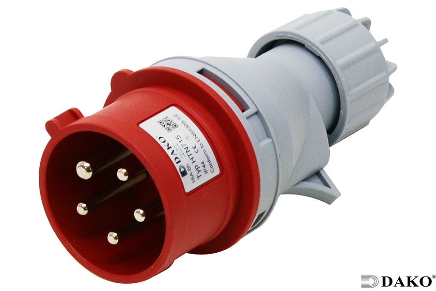 HTN715 ปลั๊กตัวผู้กลางทางกลับเฟส.3P+N+E 16A 400V IP44 6h