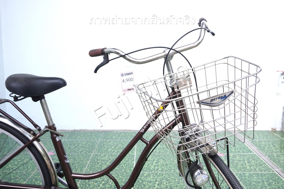 จักรยานแม่บ้านญี่ปุ่น - ล้อ 26 นิ้ว - ไม่มีเกียร์ - ไฟหน้าอัตโนมัติ - สีน้ำตาล [จักรยานมือสอง]
