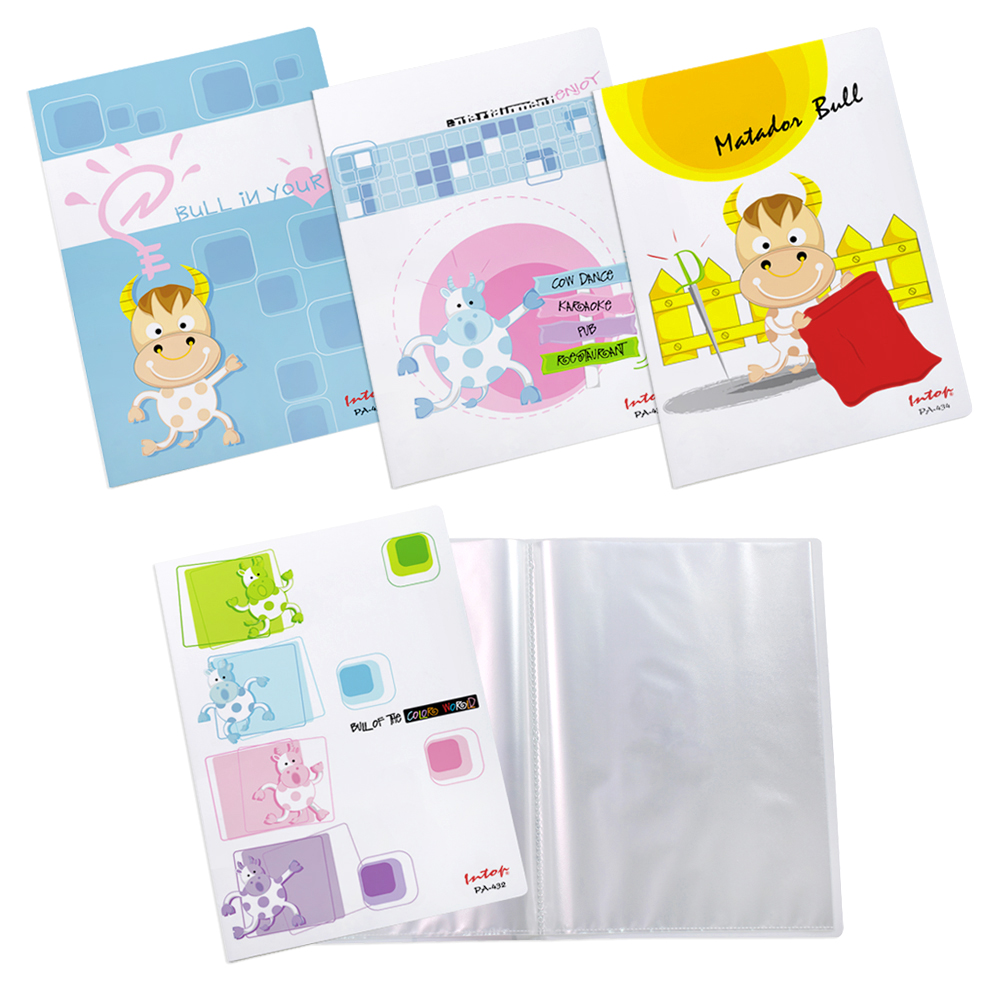 Display Books A4 20 Pockets with Printed Covers Bull Series Pattern