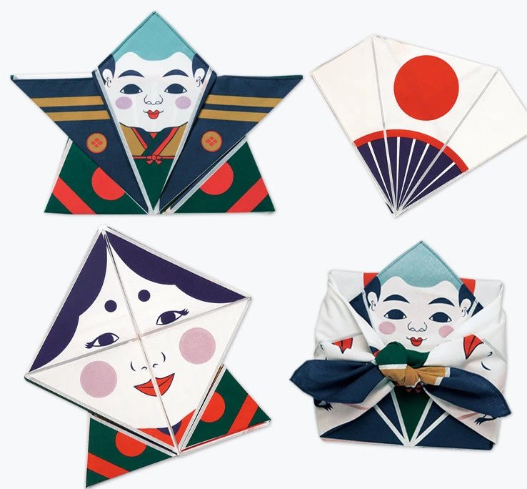ผ้าห่อเบนโตะ Origami Furoshiki ลาย Fuku suke