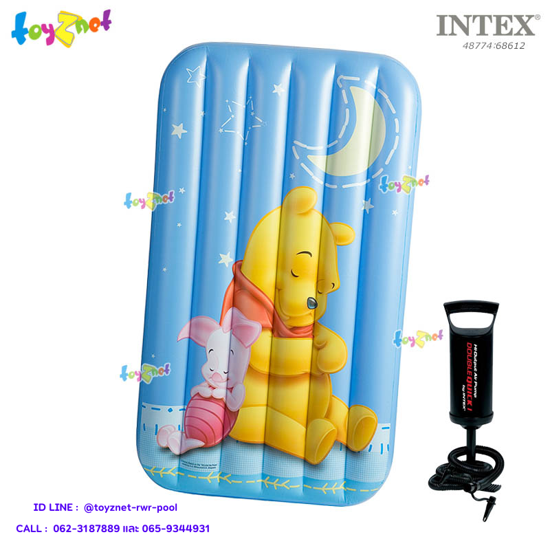 Intex Winnie The Pooh Kid Airbed 1.57x0.88x0.18 m. No.48774 + DQI Air Pump