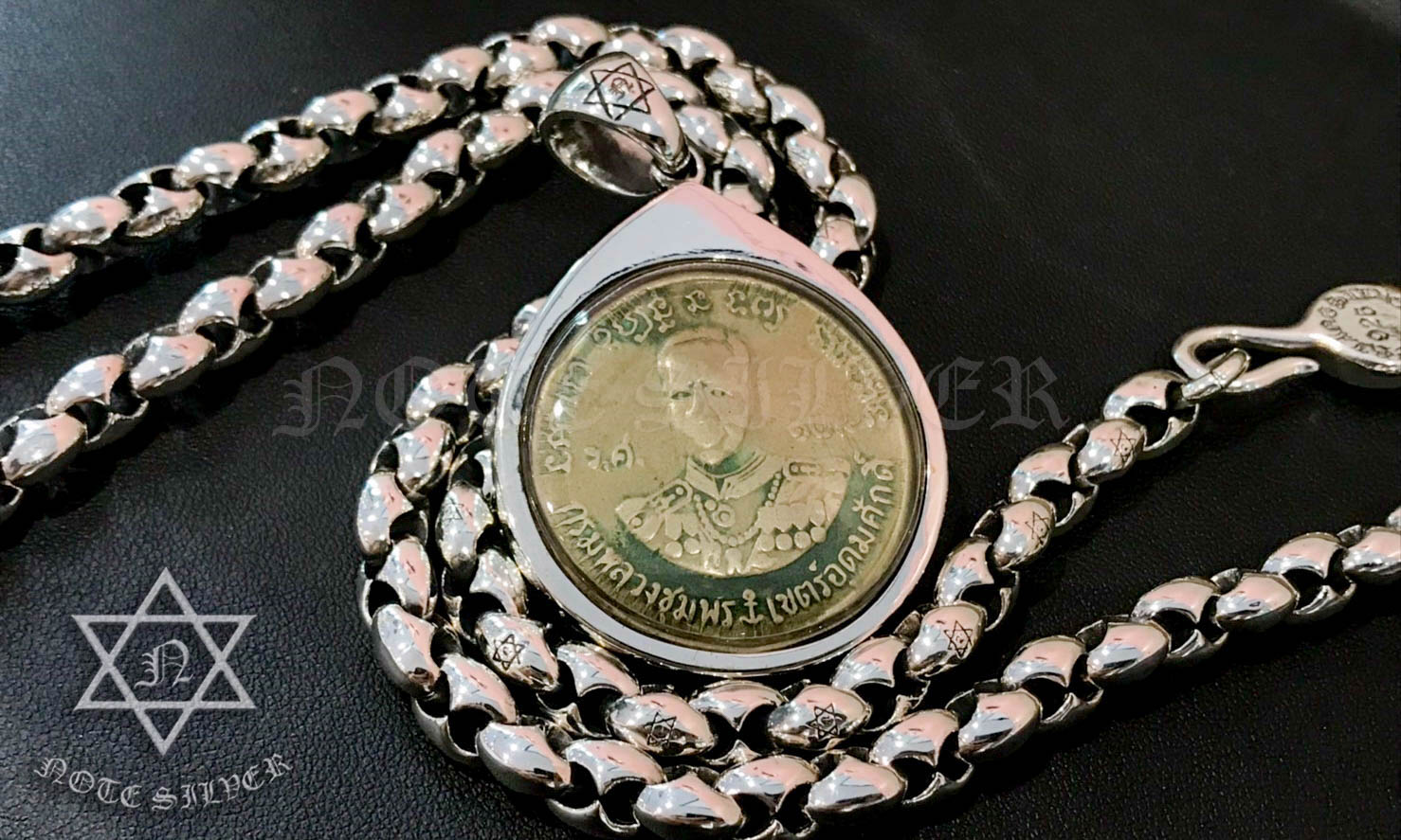 เลี่ยมจับขอบเงินแท้ ตามทรง แบบบังห่วงพระ Sterling Silver 925