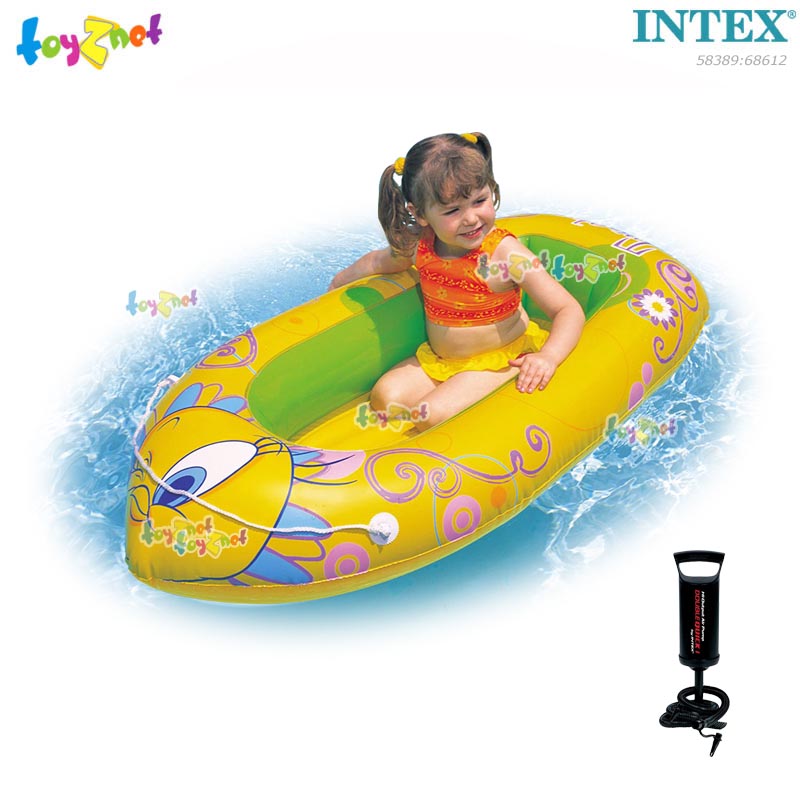 Intex Tweety Boat 1.32x0.79 m no.58389 + Double Quick I Air Pump