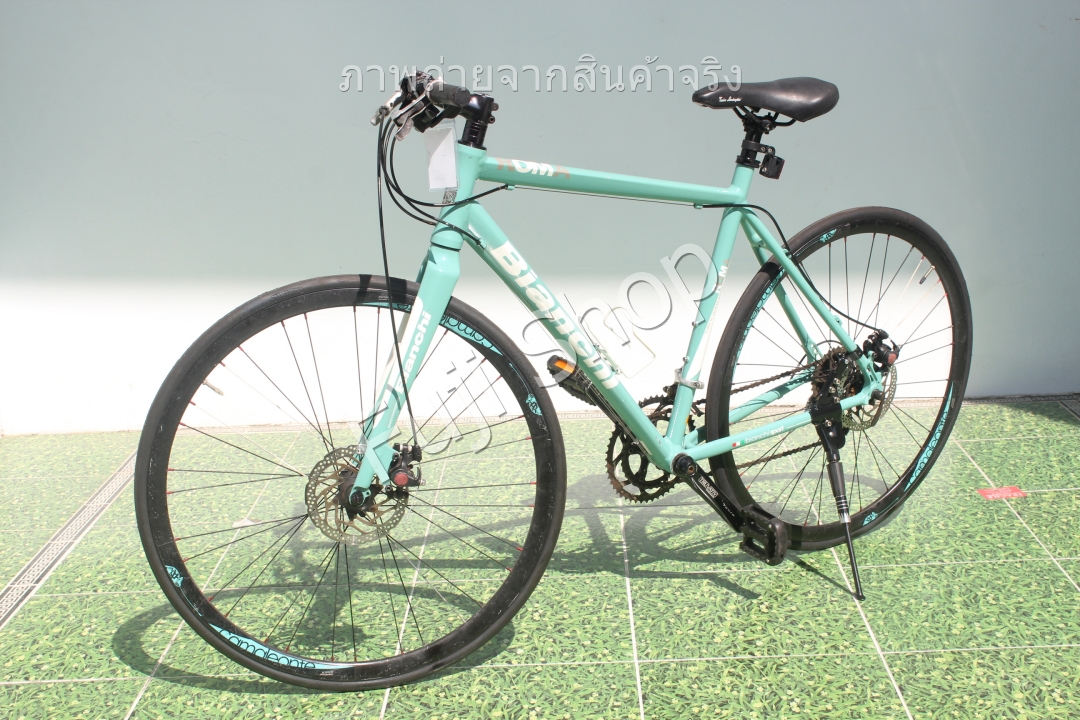 จักรยานไฮบริดญี่ปุ่น - ล้อ 700c - มีเกียร์ - อลูมิเนียม - Bianchi Roma - สีเขียว [จักรยานมือสอง]
