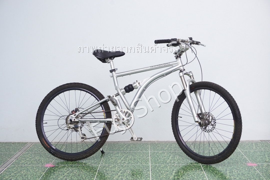 จักรยานเสือภูเขาญี่ปุ่น - ล้อ 26 นิ้ว - มีเกียร์ - อลูมิเนียม - มีโช๊ค - Disc Brake - Mercedes Benz - สีเงิน [จักรยานมือสอง]