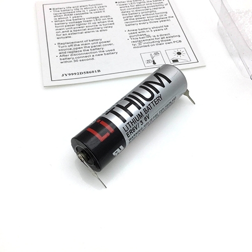 แบตเตอรี่ TOSHIBA ER6V/3.6V 2400mAh Lithium PLC Industrial Battery w/2PIN-Black+Silver