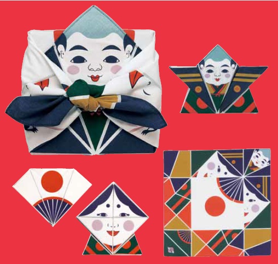 ผ้าห่อเบนโตะ Origami Furoshiki ลาย Fuku suke