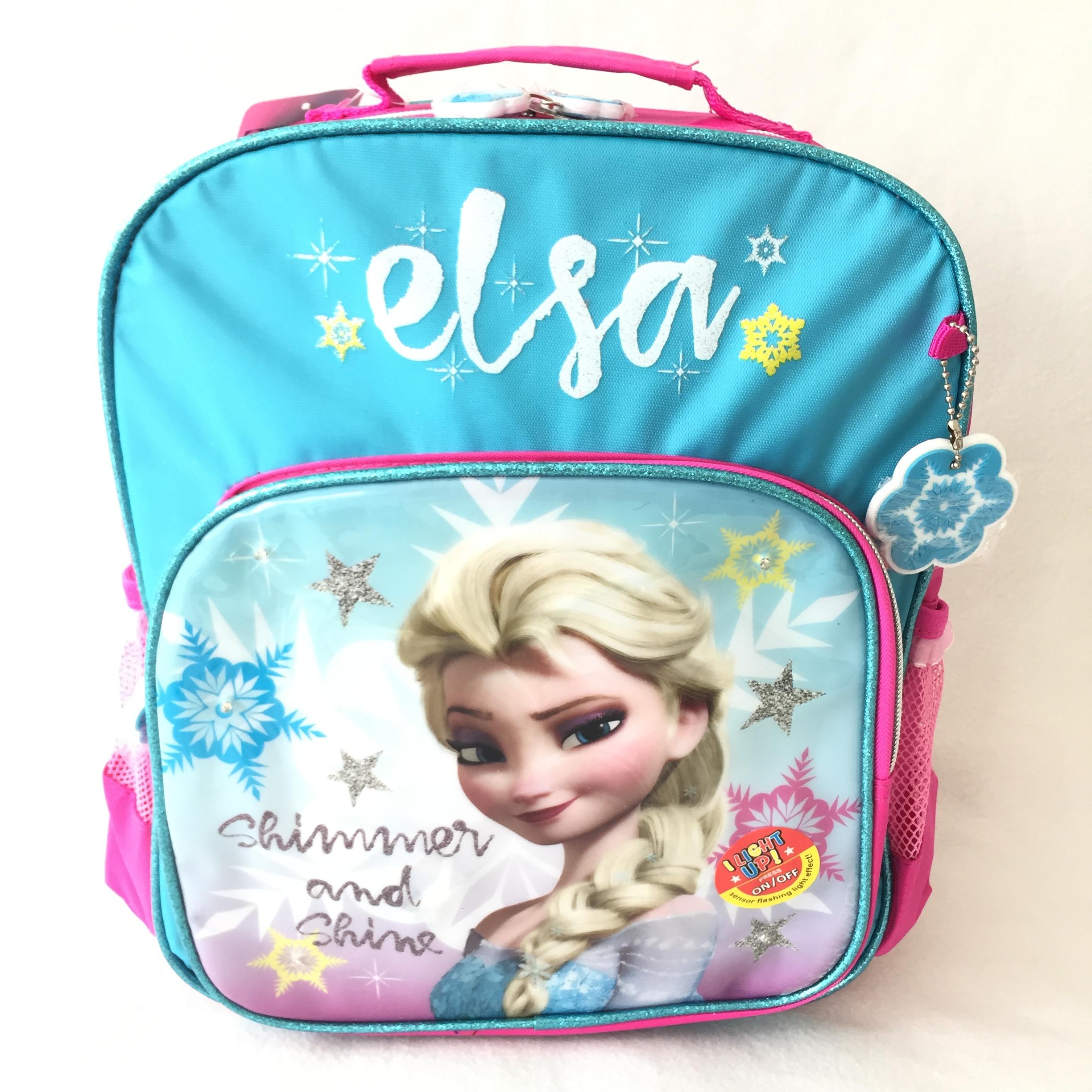 Disney กระเป๋าเป้ 12 นิ้ว โฟรเซ่น แอนนา เอลซ่า Frozen Anna Elsa Snow Queen Backpack กระเป๋าสะพาย กระเป๋านักเรียน กระเป๋าเด็ก ฟ้า 12 นิ้ว