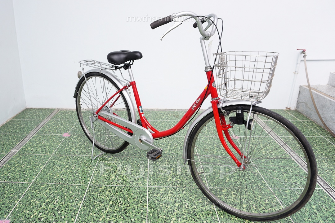 จักรยานแม่บ้านญี่ปุ่น - ล้อ 26 นิ้ว - ไม่มีเกียร์ - Gift Box - สีแดง [จักรยานมือสอง]