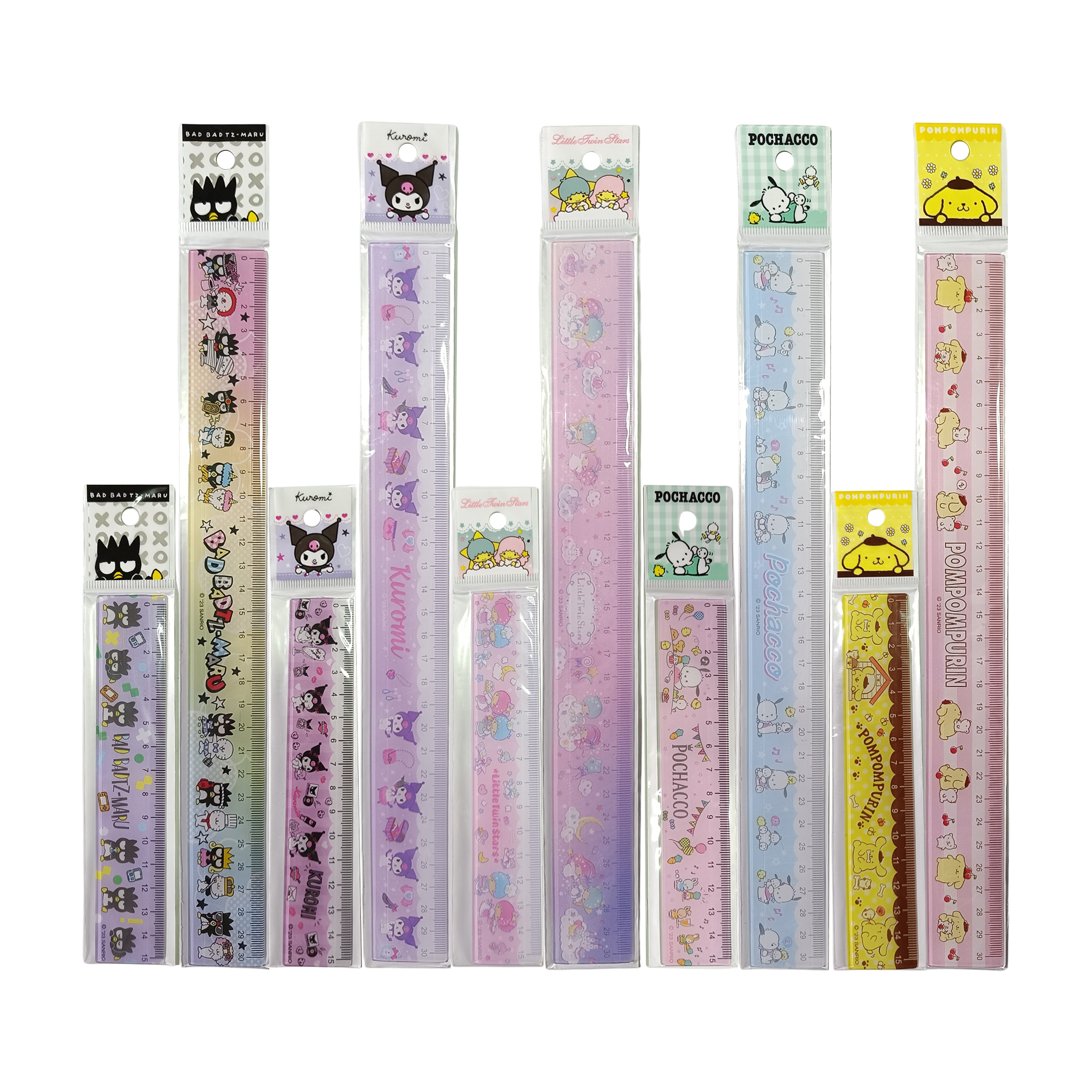 Ruler Sanrio ไม้บรรดทัดพลาสติก ลายซานริโอ ขนาด 15 และ 30 ซม. ลายการ์ตูนลิขสิทธิ์