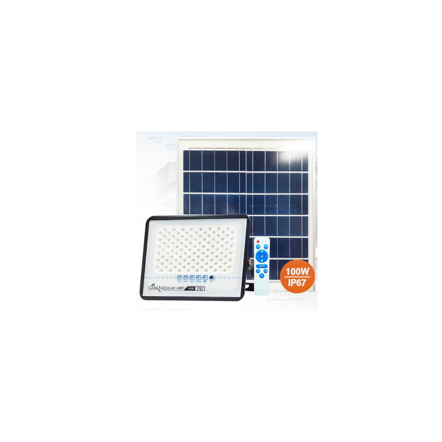 LAMPKO LED Flood Light Solar Cell โคมไฟโซล่าเซลล์ เเลมป์โก้ + รีโมท ประบเเสงได้ 3 เเบบ