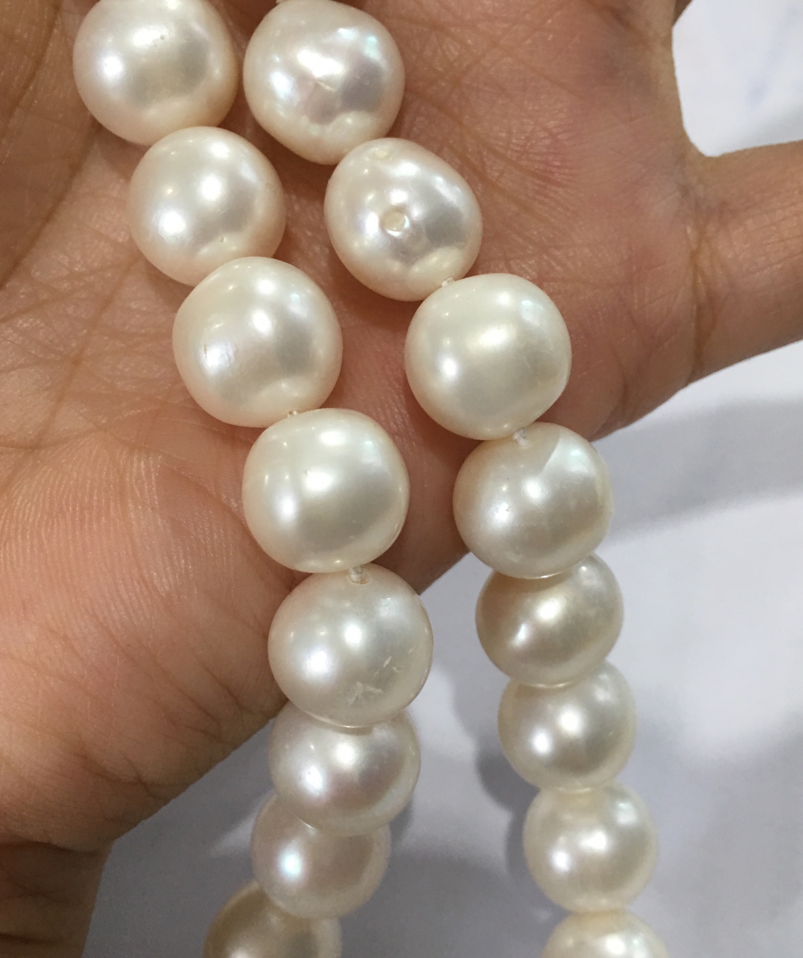 สร้อยคอไข่มุกแท้ 10.5-11.5 มิล มุกขนาดใหญ่ สีขาว