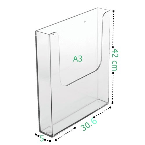 กล่องใส่เอกสารติดผนัง ขนาด A3 แนวตั้ง ขนาด 30.6x42x5cm