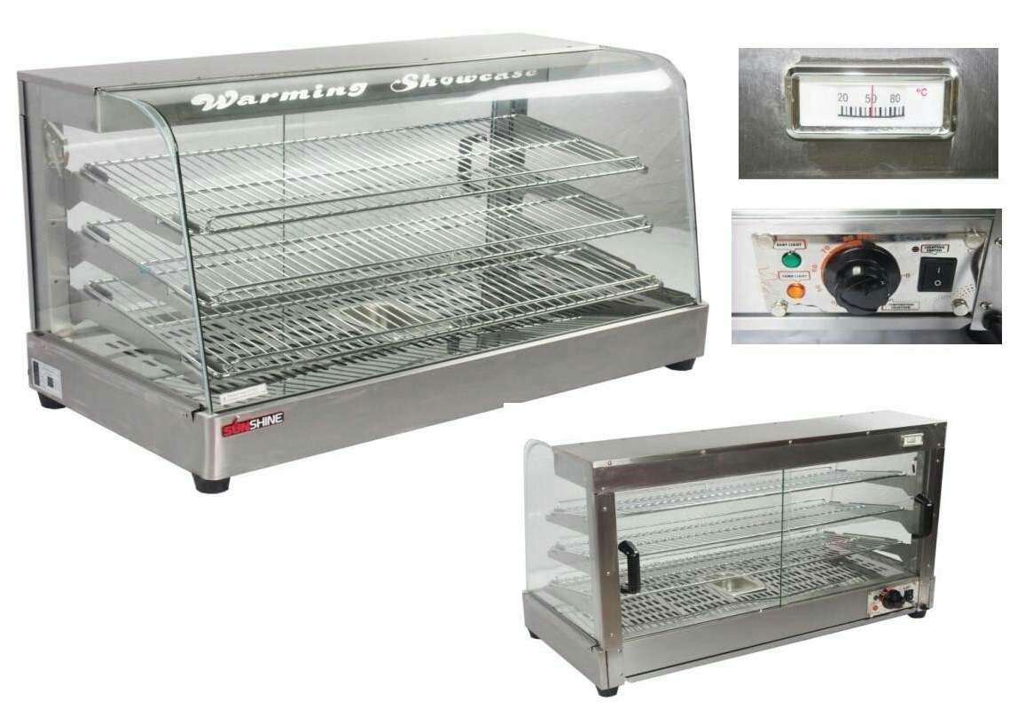 ตู้โชว์อุ่นขนม อุ่นอาหารสแตนเลส 3 ชั้น รุ่น SH-WM863