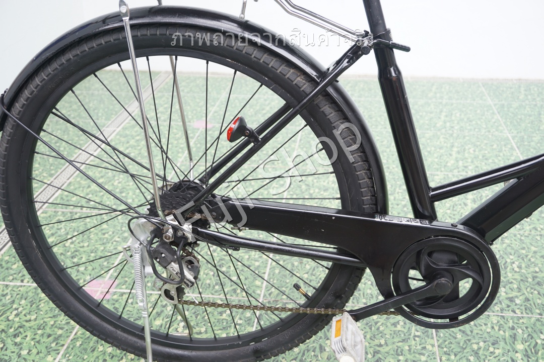 จักรยานแม่บ้านล้อโตญี่ปุ่น - ล้อ 27.5x1.95 - เกียร์ 6 สปีด - ไฟหน้าอัตโนมัติ - สีดำ [จักรยานมือสอง]