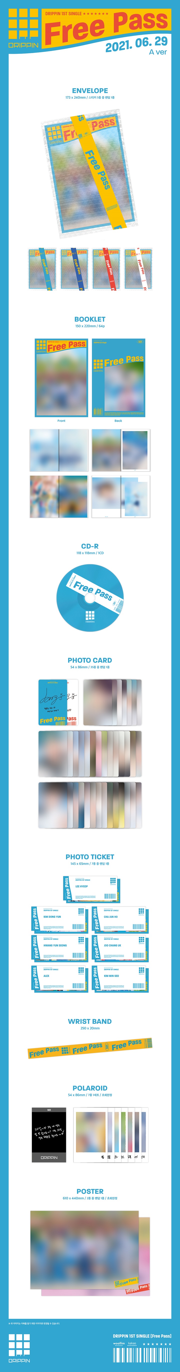 [PRE-ORDER] DRIPPIN - 1st Single Album "Free Pass"