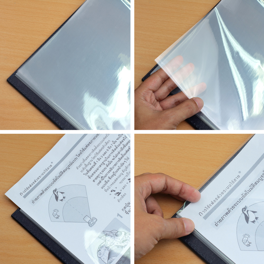 แฟ้มรายการอาหาร A4 ปกหนังเทียม ไส้ใสพิเศษ MN-414
