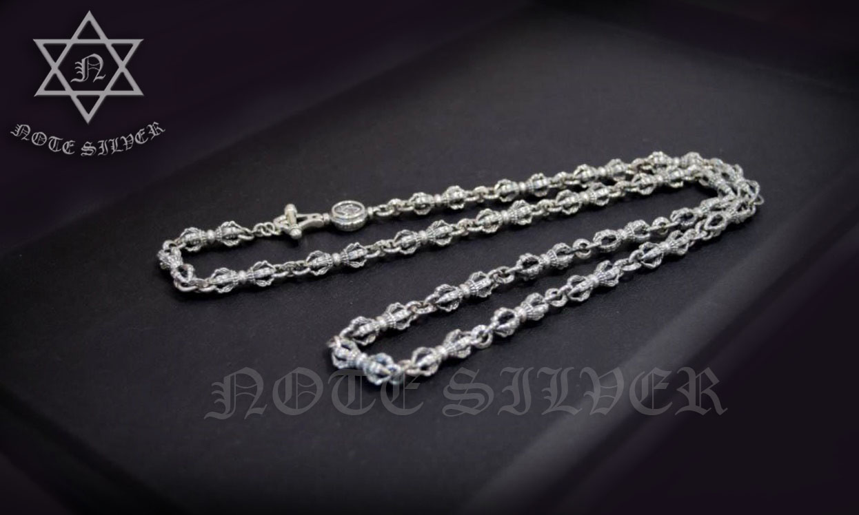 สร้อยคอเงินแท้ ลายวัชระ Vajra-Dorje Necklace 26" Sterling Silver 925 NSNL1180