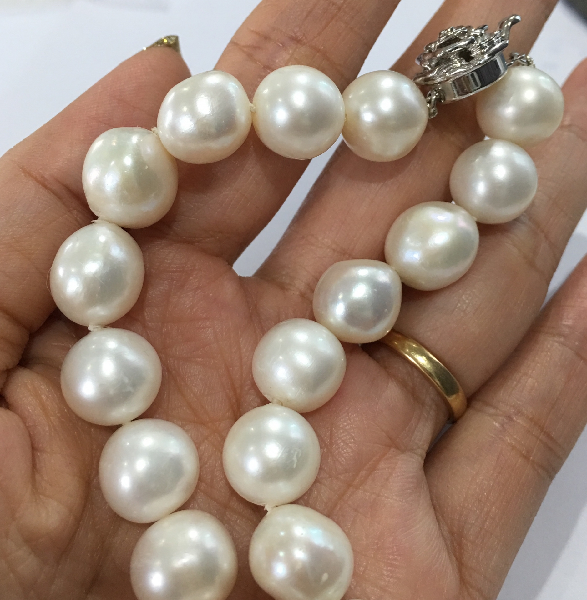 สร้อยคอไข่มุกแท้ 10.5-11.5 มิล มุกขนาดใหญ่ สีขาว