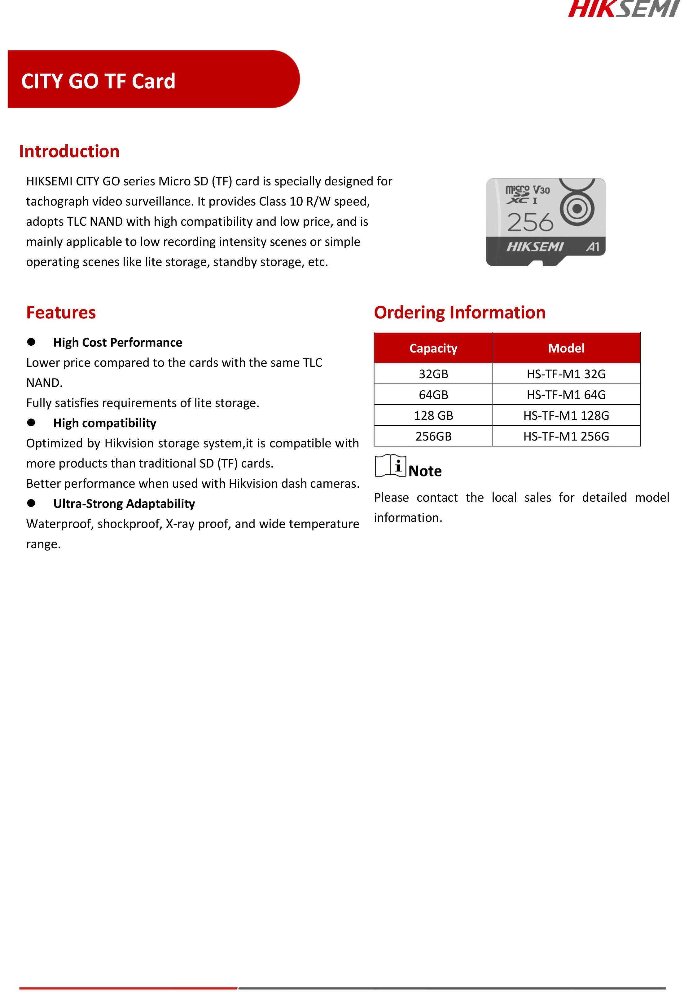 HIKSEMI CITY GO M1 32GB Class10 V30 A1 / Read 95MB/s BY BILLIONAIRE SECURETECH CITY GO M1 32GB