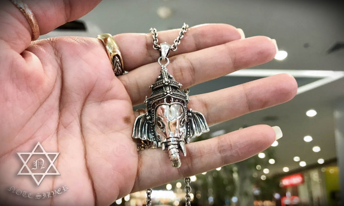 จี้เงินแท้ ลายเศียรพระพิฆเนศ Sterling Silver 925 NSPD2441