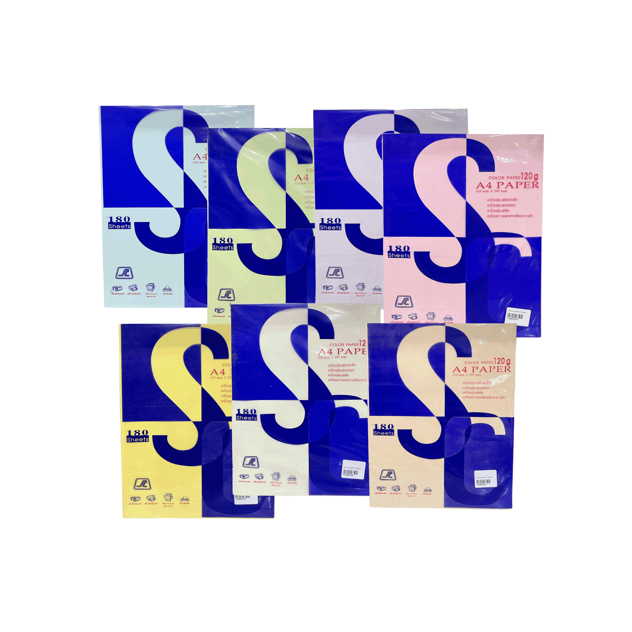 กระดาษการ์ด เอสซี SC กระดาษทำปก ขนาด A4 120 แกรม สี บรรจุ 180 แผ่น จำนวน 1 ห่อ