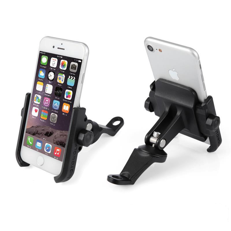 ที่วางโทรศัพท์ มอเตอร์ไซค์ หรือ ที่ยึดโทรศัพท์ bigbike ยี่ห้อ MOTOWOLF แบบติดหู กระจก สีดำ