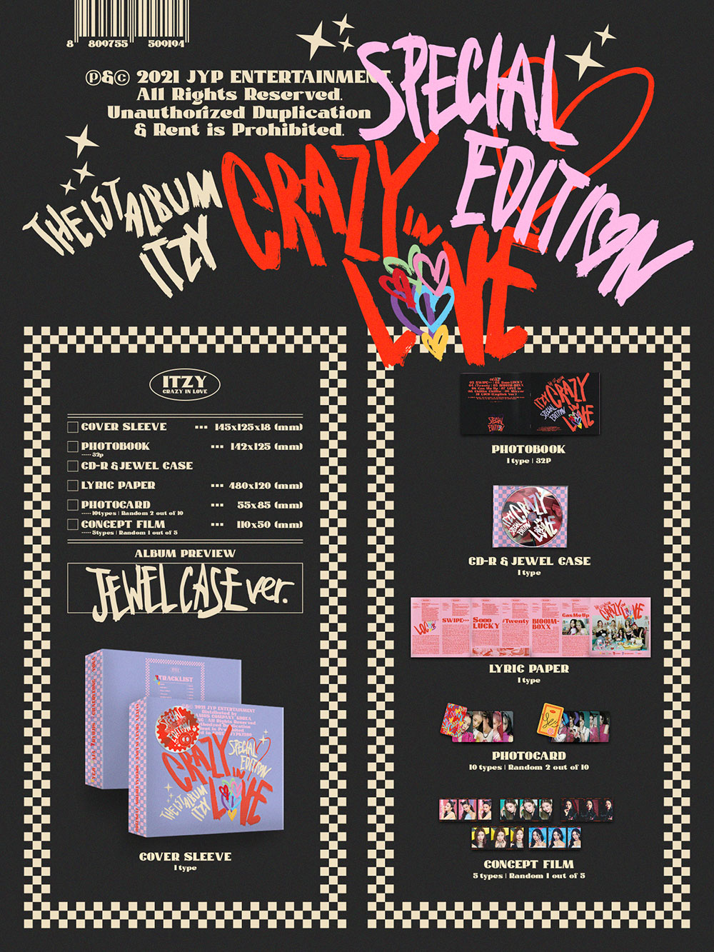 [PRE-ORDER] ITZY - The 1st Album "CRAZY IN LOVE" Special Edition (Jewel Case Ver.)