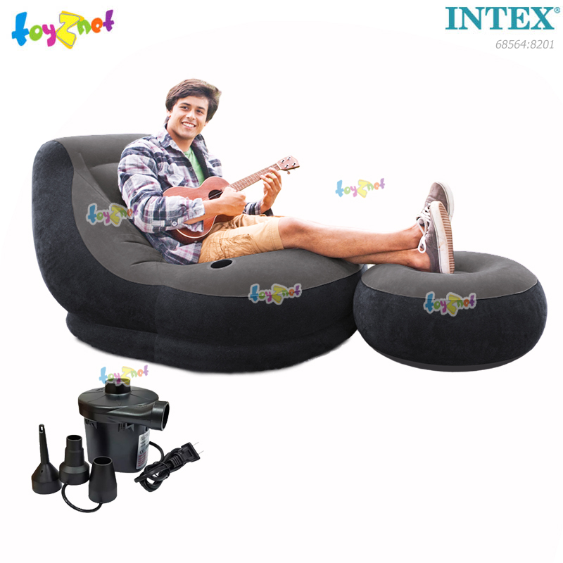 Intex Ultra Lounge Grey no.68564 + Electric Air Pump