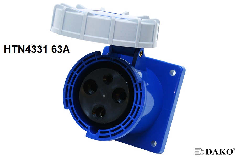 HTN 4331 ปลั๊กตัวเมียฝังตรง 2P+E 63A 230V IP67 6h