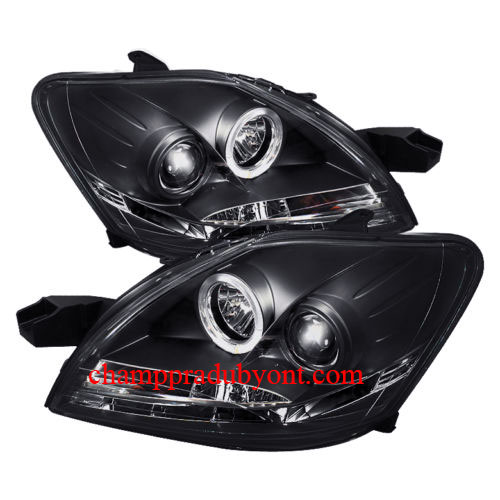 ไฟหน้าโปรเจคเตอร์ TOYOTA VIOS 07-12 ดำ วงแหวน LED ยาว (V.2)