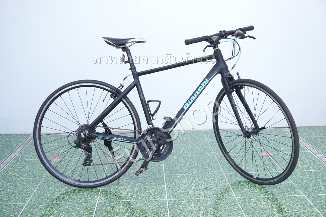จักรยานไฮบริดญี่ปุ่น - ล้อ 700c - มีเกียร์ - อลูมิเนียม - Bianchi Roma IV - สีดำ [จักรยานมือสอง]