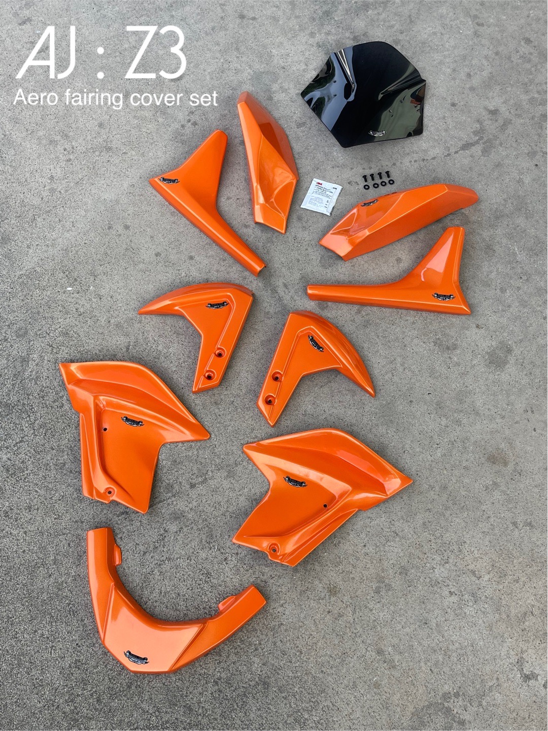 ชุดแต่งมอเตอร์ไซด์ไฟฟ้าAJ Z3 1.ชิวหน้า Windshield Z3 890฿ 2.ครอบ อกซ้าย/ขวา Front cover side fairing Z3 1700฿ 3.ครอบเฟรม Chassis cowl Z3 1350฿ 4.ครอบบังโคลนหน้า Front fender cover Z3 1400 5.ครอบแฟริ่งข้าง Under cover side fairing Z3 1400฿ 6.ครอบมือจับท้าย