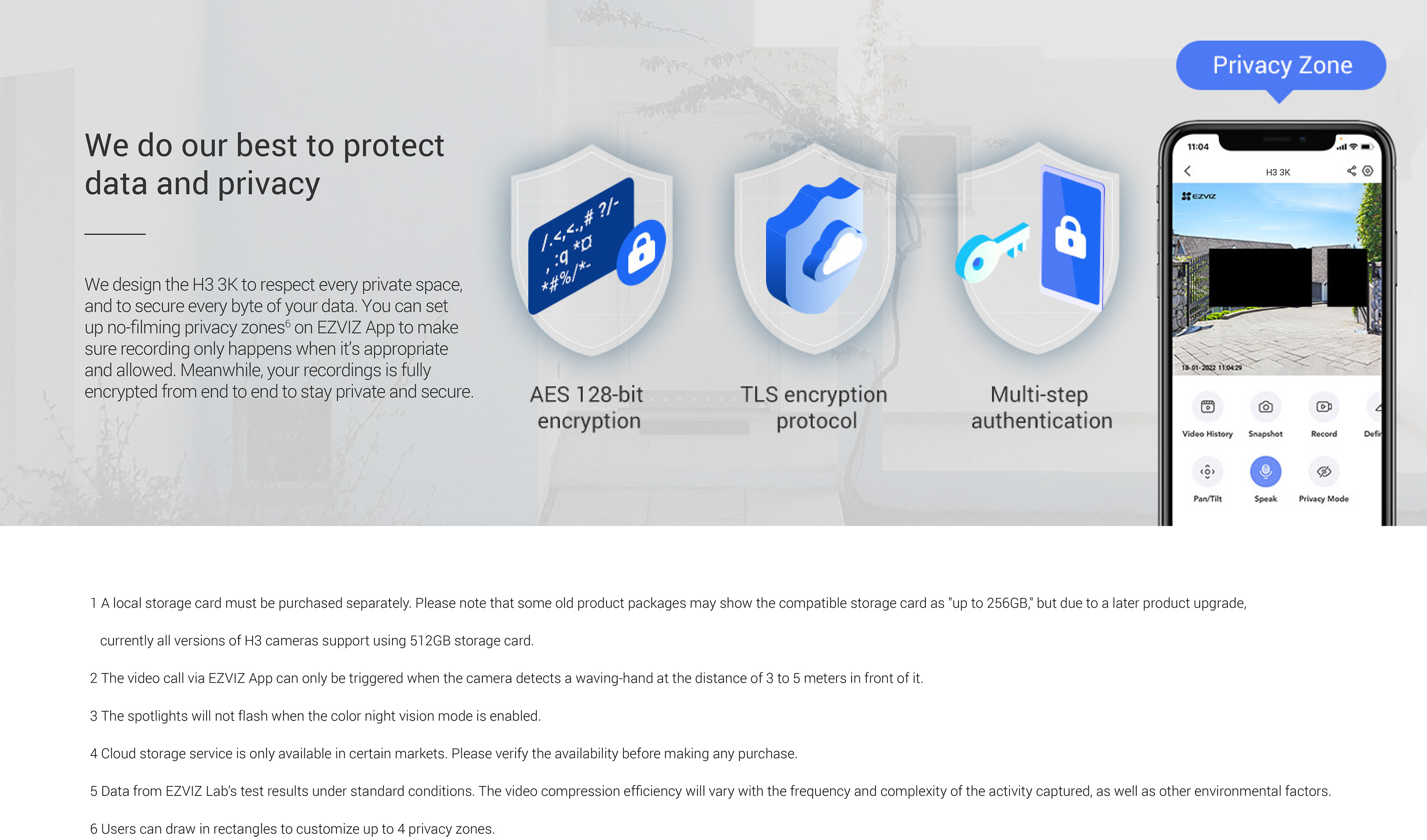 EZVIZ H3 3K กล้องวงจรปิดระบบ IP WIFI ความละเอียด 3K ภาพสี 24 ชม. มีไมค์และลำโพงในตัว ติดตั้งภายนอกได้ BY BILLIONAIRE SECURETECH EZVIZ H3 3K