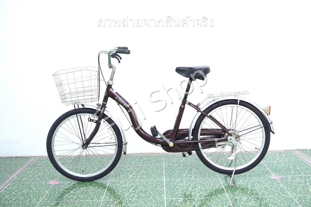 จักรยานแม่บ้านญี่ปุ่น - ล้อ 22 นิ้ว - ไม่มีเกียร์ - สีน้ำตาล [จักรยานมือสอง]