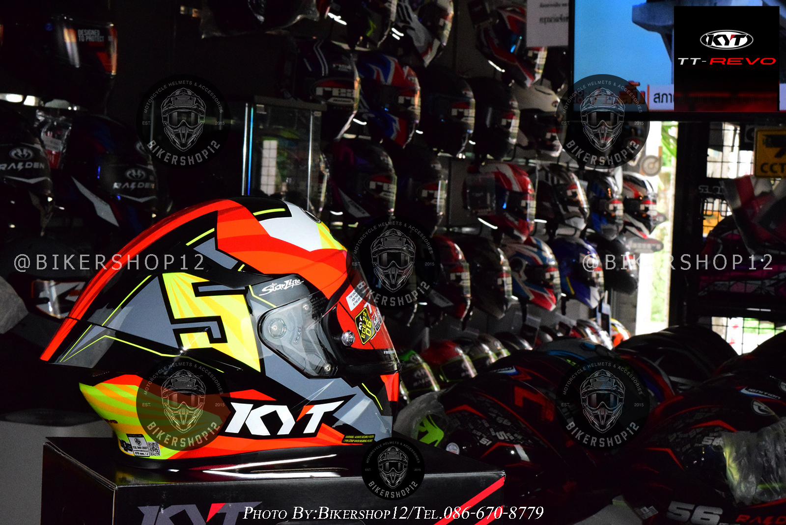 หมวกกันน็อคKYT รุ่น TT-REVO FLUX JAUME MASIA