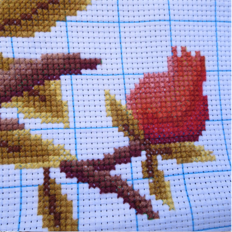 fruit-1106 *สินค้าหมด* ชุดปักครอสติช ลายช่อทับทิม (ไม่มีเดินเส้น ผ้า 9CTพิมพ์ลาย ปัก 4 เส้นเล็ก) ขนาด 63*85 ซม.ผ้าครอสติช 9CTพิมพ์ลายปักบนผ้า ไหมคอตตอน 29 สี ผังลาย เข็ม