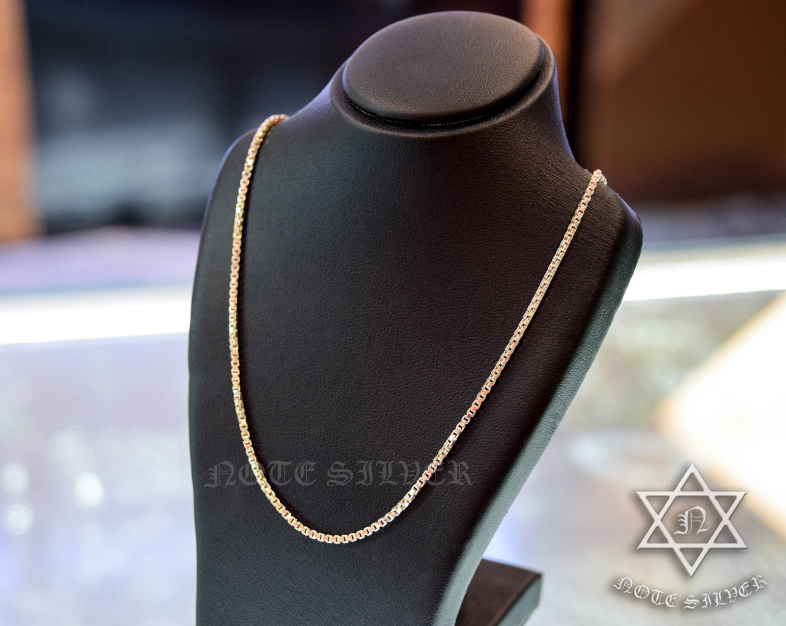 สร้อยคอเงินแท้ เส้นเล็กลาย Block Chain ยาว 26"นิ้ว Sterling Silver 925 NSNL2111