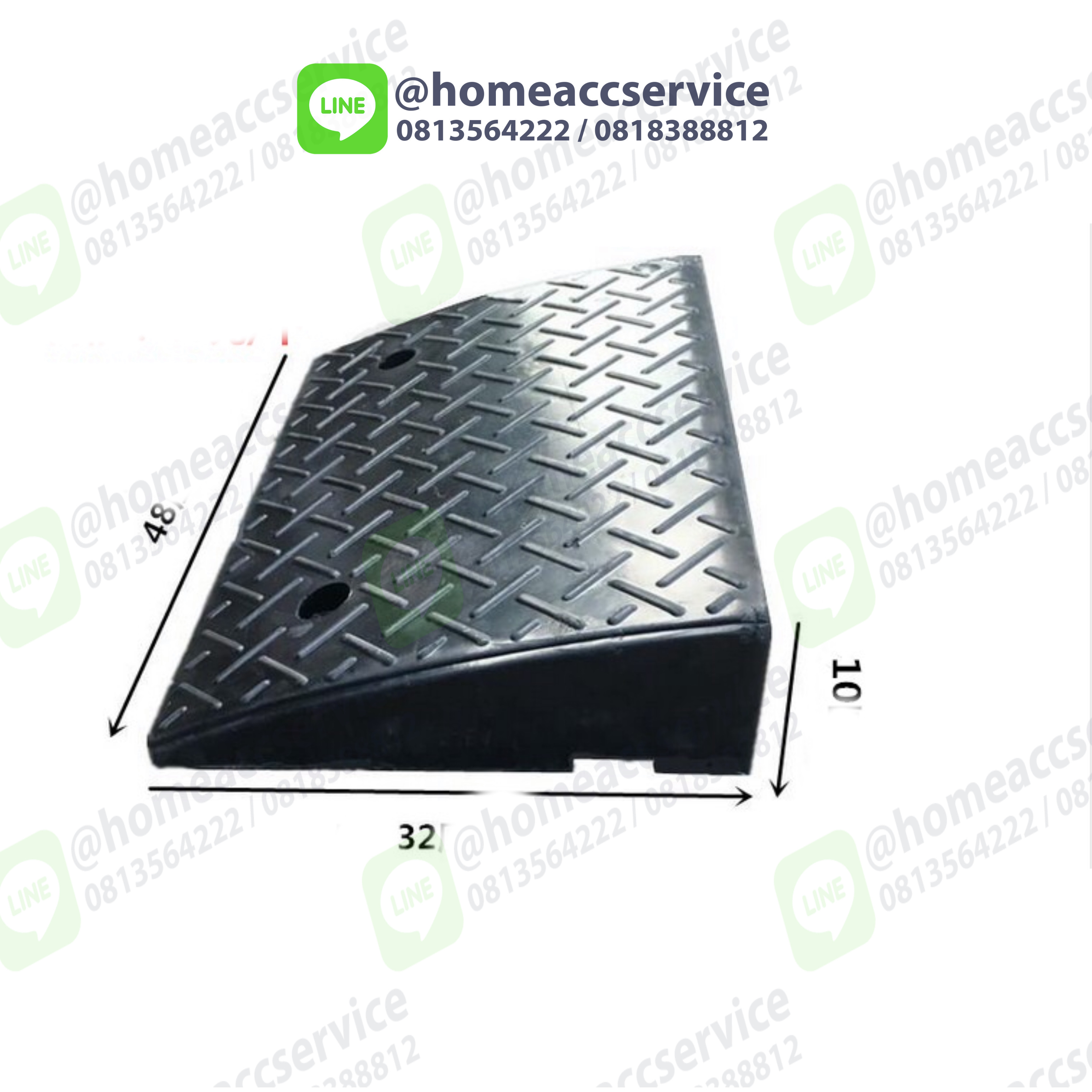 ทางลาดยางปีนฟุตบาท สูง 10ซม. ลาด 32ซม. ยาว 48ซม. หนัก 10 kg - Rubber Ramp 10x32x48 cm 10 kg