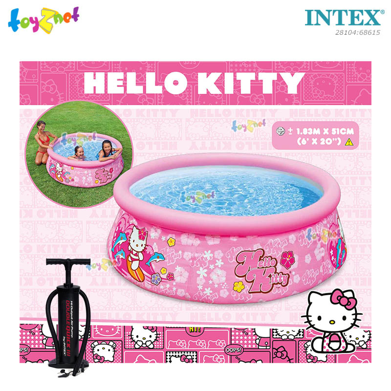 Intex Hello Kitty Easy Set Pool 6ft (183x51 cm) no.28104 + Double Quick III Hand Pump