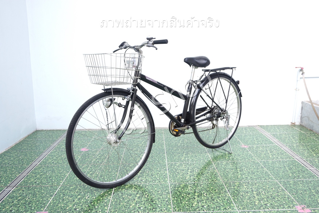 จักรยานแม่บ้านญี่ปุ่น - ล้อ 27 นิ้ว - เกียร์ 6 สปีด - ไฟหน้าอัตโนมัติ - สีดำ [จักรยานมือสอง]